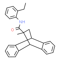 ChemSpider 2D Image | N-(2-Ethylphenyl)-15-methyltetracyclo[6.6.2.0~2,7~.0~9,14~]hexadeca-2,4,6,9,11,13-hexaene-15-carboxamide | C26H25NO