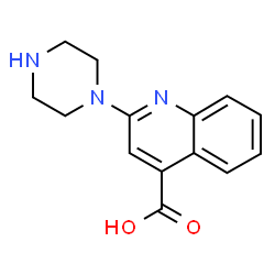 ChemSpider 2D Image | 2-(1-Piperazinyl)-4-quinolinecarboxylic acid | C14H15N3O2