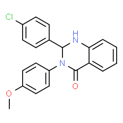 ChemSpider 2D Image | 2-(4-Chlorophenyl)-3-(4-methoxyphenyl)-2,3-dihydro-4(1H)-quinazolinone | C21H17ClN2O2
