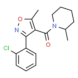 ChemSpider 2D Image | 1-[3-(2-chlorophenyl)-5-methyl-1,2-oxazole-4-carbonyl]-2-methylpiperidine | C17H19ClN2O2