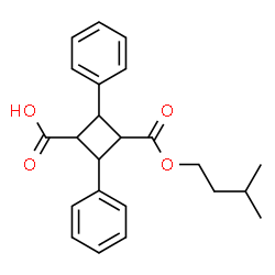 ChemSpider 2D Image | 3-[(3-Methylbutoxy)carbonyl]-2,4-diphenylcyclobutanecarboxylic acid | C23H26O4