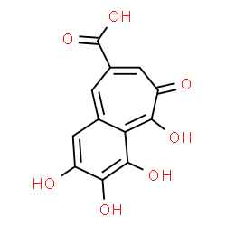 ChemSpider 2D Image | 2,3,4,5-Tetrahydroxy-6-oxo-6H-benzo[7]annulene-8-carboxylic acid | C12H8O7