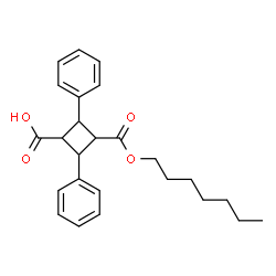 ChemSpider 2D Image | 3-[(Heptyloxy)carbonyl]-2,4-diphenylcyclobutanecarboxylic acid | C25H30O4