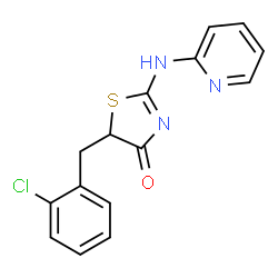 ChemSpider 2D Image | 5-(2-Chlorobenzyl)-2-(2-pyridinylamino)-1,3-thiazol-4(5H)-one | C15H12ClN3OS