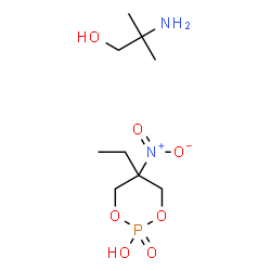 ChemSpider 2D Image | 2-Amino-2-methyl-1-propanol - 5-ethyl-5-nitro-1,3,2-dioxaphosphinan-2-ol 2-oxide (1:1) | C9H21N2O7P