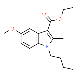ChemSpider 2D Image | Ethyl 1-butyl-5-methoxy-2-methyl-1H-indole-3-carboxylate | C17H23NO3