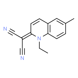 ChemSpider 2D Image | (1-Ethyl-6-methyl-2(1H)-quinolinylidene)malononitrile | C15H13N3