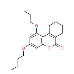 ChemSpider 2D Image | 1,3-Dibutoxy-7,8,9,10-tetrahydro-benzo[c]chromen-6-one | C21H28O4