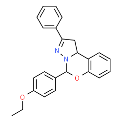 ChemSpider 2D Image | 5-(4-Ethoxyphenyl)-2-phenyl-1,10b-dihydropyrazolo[1,5-c][1,3]benzoxazine | C24H22N2O2