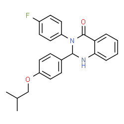 ChemSpider 2D Image | 3-(4-Fluorophenyl)-2-(4-isobutoxyphenyl)-2,3-dihydro-4(1H)-quinazolinone | C24H23FN2O2