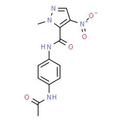 ChemSpider 2D Image | N-(4-Acetamidophenyl)-1-methyl-4-nitro-1H-pyrazole-5-carboxamide | C13H13N5O4