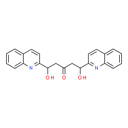 ChemSpider 2D Image | 1,5-Dihydroxy-1,5-di(2-quinolinyl)-3-pentanone | C23H20N2O3