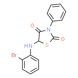 ChemSpider 2D Image | 5-(2-Bromo-phenylamino)-3-phenyl-thiazolidine-2,4-dione | C15H11BrN2O2S