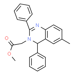 ChemSpider 2D Image | Methyl (6-methyl-2,4-diphenyl-3(4H)-quinazolinyl)acetate | C24H22N2O2