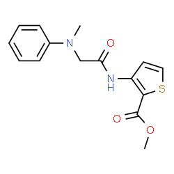 ChemSpider 2D Image | Methyl 3-[(N-methyl-N-phenylglycyl)amino]-2-thiophenecarboxylate | C15H16N2O3S