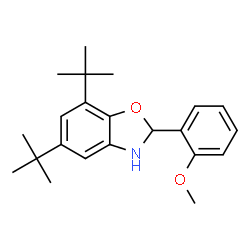 ChemSpider 2D Image | 5,7-Di-tert-butyl-2-(2-methoxy-phenyl)-2,3-dihydro-benzooxazole | C22H29NO2