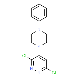 ChemSpider 2D Image | 3,6-Dichloro-4-(4-phenyl-1-piperazinyl)pyridazine | C14H14Cl2N4