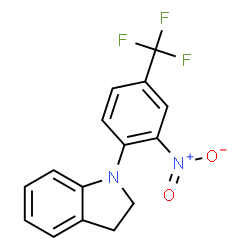 ChemSpider 2D Image | 1-[2-Nitro-4-(trifluoromethyl)phenyl]indoline | C15H11F3N2O2