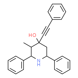 ChemSpider 2D Image | 3-Methyl-2,6-diphenyl-4-phenylethynyl-piperidin-4-ol | C26H25NO