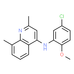 ChemSpider 2D Image | N-(5-Chloro-2-methoxyphenyl)-2,8-dimethyl-4-quinolinamine | C18H17ClN2O