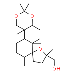 ChemSpider 2D Image | (3',3',5,6a',8',10b'-Hexamethyldodecahydro-3H-spiro[furan-2,7'-naphtho[2,1-d][1,3]dioxin]-5-yl)methanol | C22H38O4