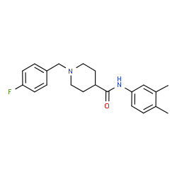 ChemSpider 2D Image | N-(3,4-Dimethylphenyl)-1-(4-fluorobenzyl)-4-piperidinecarboxamide | C21H25FN2O