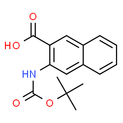 ChemSpider 2D Image | 3-({[(2-Methyl-2-propanyl)oxy]carbonyl}amino)-2-naphthoic acid | C16H17NO4