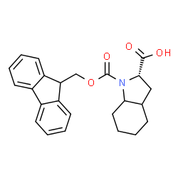 ChemSpider 2D Image | (2S)-1-[(9H-Fluoren-9-ylmethoxy)carbonyl]octahydro-1H-indole-2-carboxylic acid | C24H25NO4