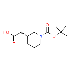 ChemSpider 2D Image | [(3R)-1-(tert-Butoxycarbonyl)piperidin-3-yl]acetic acid | C12H21NO4