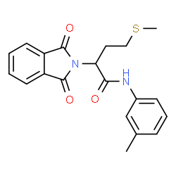 ChemSpider 2D Image | 2-(1,3-Dioxo-1,3-dihydro-2H-isoindol-2-yl)-N-(3-methylphenyl)-4-(methylsulfanyl)butanamide | C20H20N2O3S
