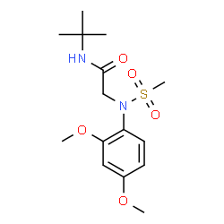 ChemSpider 2D Image | N-tert-butyl-N~2~-(2,4-dimethoxyphenyl)-N~2~-(methylsulfonyl)glycinamide | C15H24N2O5S