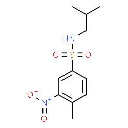 ChemSpider 2D Image | N-Isobutyl-4-methyl-3-nitrobenzenesulfonamide | C11H16N2O4S