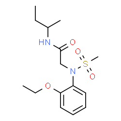 ChemSpider 2D Image | N-sec-Butyl-N~2~-(2-ethoxyphenyl)-N~2~-(methylsulfonyl)glycinamide | C15H24N2O4S