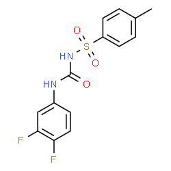 ChemSpider 2D Image | N-[(3,4-Difluorophenyl)carbamoyl]-4-methylbenzenesulfonamide | C14H12F2N2O3S