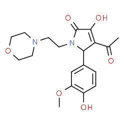 ChemSpider 2D Image | 4-Acetyl-3-hydroxy-5-(4-hydroxy-3-methoxy-phenyl)-1-(2-morpholin-4-yl-ethyl)-1,5-dihydro-pyrrol-2-one | C19H24N2O6