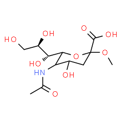 ChemSpider 2D Image | Methyl 5-acetamido-3,5-dideoxy-6-[(1R,2R)-1,2,3-trihydroxypropyl]hex-2-ulopyranosidonic acid | C12H21NO9