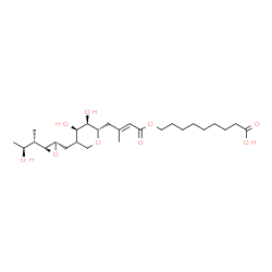 ChemSpider 2D Image | 9-({(2E)-4-[(2S,3R,4R)-3,4-Dihydroxy-5-({(2S,3S)-3-[(2S,3S)-3-hydroxy-2-butanyl]-2-oxiranyl}methyl)tetrahydro-2H-pyran-2-yl]-3-methyl-2-butenoyl}oxy)nonanoic acid | C26H44O9