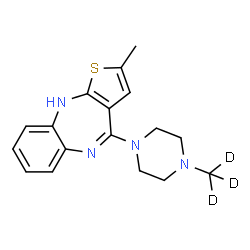 ChemSpider 2D Image | 2-Methyl-4-[4-(~2~H_3_)methyl-1-piperazinyl]-10H-thieno[2,3-b][1,5]benzodiazepine | C17H17D3N4S
