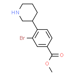 ChemSpider 2D Image | Methyl 3-bromo-4-(3-piperidinyl)benzoate | C13H16BrNO2