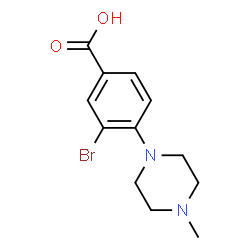 ChemSpider 2D Image | 3-Bromo-4-(4-methyl-1-piperazinyl)benzoic acid | C12H15BrN2O2