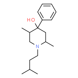 ChemSpider 2D Image | 2,5-Dimethyl-1-(3-methylbutyl)-4-phenyl-4-piperidinol | C18H29NO