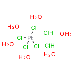 ChemSpider 2D Image | Tetrachloroplatinum dihydrochloride hexahydrate | H14Cl6O6Pt