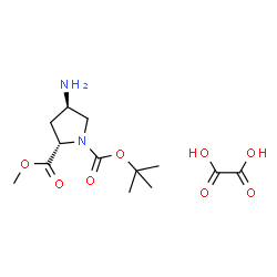 ChemSpider 2D Image | 2-Methyl 1-(2-methyl-2-propanyl) (2S,4R)-4-amino-1,2-pyrrolidinedicarboxylate ethanedioate (1:1) | C13H22N2O8