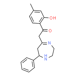 ChemSpider 2D Image | 1-(2-Hydroxy-4-methylphenyl)-2-(7-phenyl-2,3,6,7-tetrahydro-1H-1,4-diazepin-5-yl)ethanone | C20H22N2O2
