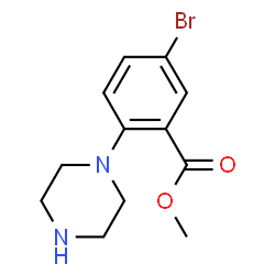 ChemSpider 2D Image | Methyl 5-bromo-2-(1-piperazinyl)benzoate | C12H15BrN2O2