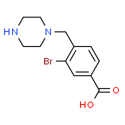 ChemSpider 2D Image | 3-Bromo-4-(1-piperazinylmethyl)benzoic acid | C12H15BrN2O2