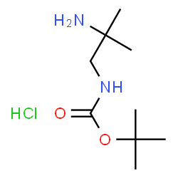 ChemSpider 2D Image | tert-butyl (2-amino-2-methylpropyl)carbamate hydrochloride | C9H21ClN2O2
