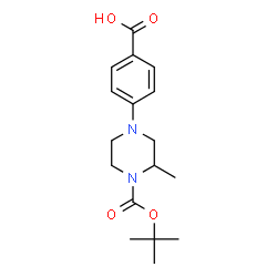 ChemSpider 2D Image | 4-(4-(tert-Butoxycarbonyl)-3-methylpiperazin-1-yl)benzoic acid | C17H24N2O4