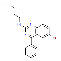 ChemSpider 2D Image | 3-[(6-Bromo-4-phenyl-2-quinazolinyl)amino]-1-propanol | C17H16BrN3O
