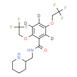 ChemSpider 2D Image | N-(2-Piperidinylmethyl)-2,5-bis(2,2,2-trifluoroethoxy)(~2~H_3_)benzamide | C17H17D3F6N2O3